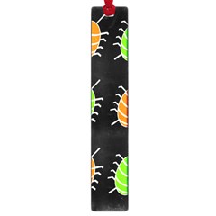 Green And Orange Bug Pattern Large Book Marks by Valentinaart