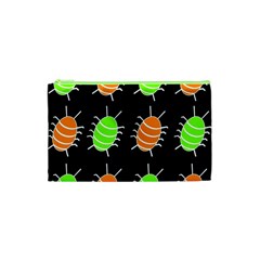 Green And Orange Bug Pattern Cosmetic Bag (xs) by Valentinaart