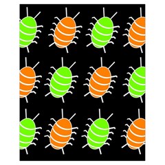 Green And Orange Bug Pattern Drawstring Bag (small)