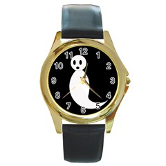 Ghost Round Gold Metal Watch by Valentinaart