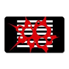 Red, Black And White Abstract Design Magnet (rectangular) by Valentinaart