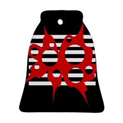 Red, Black And White Abstract Design Bell Ornament (2 Sides) by Valentinaart