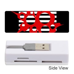 Red, Black And White Abstract Design Memory Card Reader (stick) 