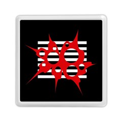 Red, Black And White Abstract Design Memory Card Reader (square) 