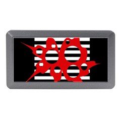 Red, Black And White Abstract Design Memory Card Reader (mini)