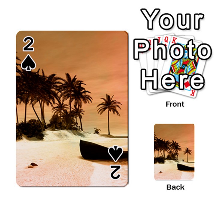 Wonderful Sunset Over The Beach, Tropcal Island Playing Cards 54 Designs 