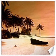 Wonderful Sunset Over The Beach, Tropcal Island Canvas 12  X 12   by FantasyWorld7