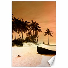 Wonderful Sunset Over The Beach, Tropcal Island Canvas 24  X 36  by FantasyWorld7