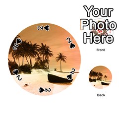 Wonderful Sunset Over The Beach, Tropcal Island Playing Cards 54 (round)  by FantasyWorld7