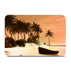 Wonderful Sunset Over The Beach, Tropcal Island Plate Mats