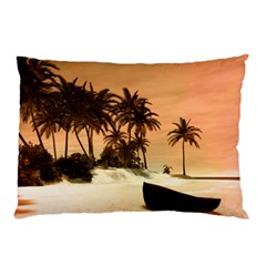 Wonderful Sunset Over The Beach, Tropcal Island Pillow Case