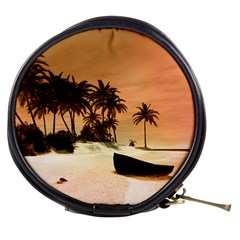 Wonderful Sunset Over The Beach, Tropcal Island Mini Makeup Bags by FantasyWorld7