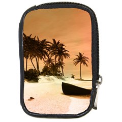 Wonderful Sunset Over The Beach, Tropcal Island Compact Camera Cases by FantasyWorld7