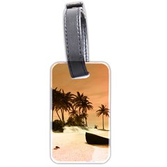 Wonderful Sunset Over The Beach, Tropcal Island Luggage Tags (two Sides) by FantasyWorld7