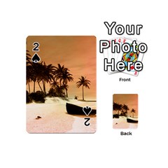 Wonderful Sunset Over The Beach, Tropcal Island Playing Cards 54 (mini)  by FantasyWorld7