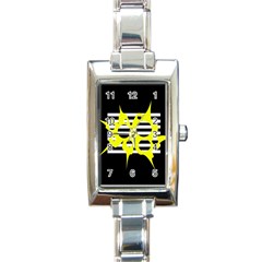 Yellow Abstraction Rectangle Italian Charm Watch by Valentinaart