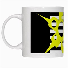 Yellow Abstraction White Mugs by Valentinaart