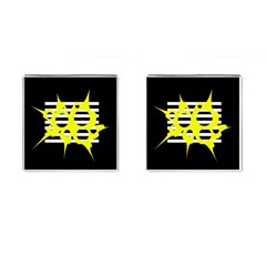 Yellow Abstraction Cufflinks (square) by Valentinaart