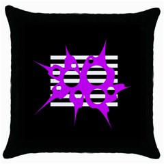 Purple Abstraction Throw Pillow Case (black) by Valentinaart