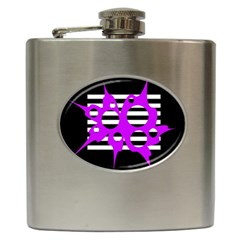 Purple Abstraction Hip Flask (6 Oz) by Valentinaart