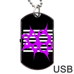 Purple Abstraction Dog Tag Usb Flash (two Sides) 