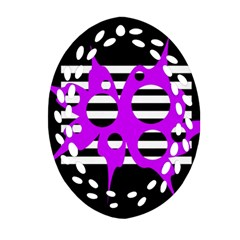 Purple Abstraction Oval Filigree Ornament (2-side) 