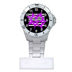 Purple abstraction Plastic Nurses Watch Front