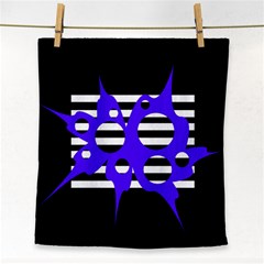 Blue Abstract Design Face Towel by Valentinaart