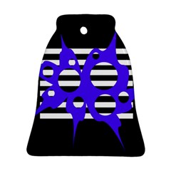 Blue Abstract Design Ornament (bell)  by Valentinaart