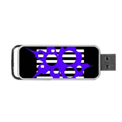 Blue Abstract Design Portable Usb Flash (one Side)