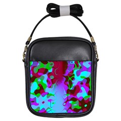 Retro Abstract Colorsplash Girl s Sling Bag by tjustleft