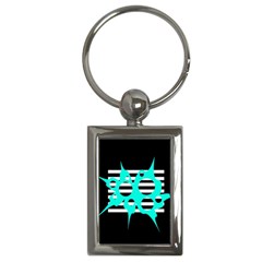 Cyan Abstract Design Key Chains (rectangle)  by Valentinaart