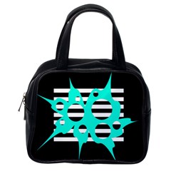 Cyan Abstract Design Classic Handbags (one Side) by Valentinaart