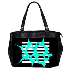 Cyan Abstract Design Office Handbags (2 Sides)  by Valentinaart