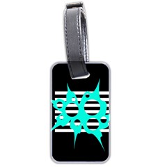 Cyan Abstract Design Luggage Tags (two Sides) by Valentinaart