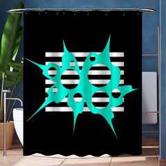 Cyan Abstract Design Shower Curtain 60  X 72  (medium) 