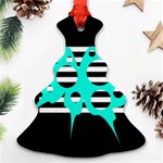 Cyan abstract design Christmas Tree Ornament (2 Sides) Front