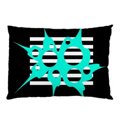 Cyan Abstract Design Pillow Case (two Sides)