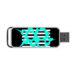 Cyan Abstract Design Portable Usb Flash (two Sides)