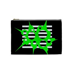 Green Abstract Design Cosmetic Bag (medium)  by Valentinaart