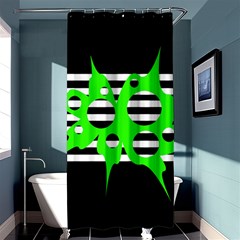 Green Abstract Design Shower Curtain 36  X 72  (stall)  by Valentinaart