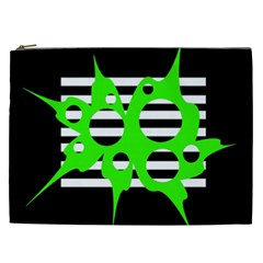 Green Abstract Design Cosmetic Bag (xxl)  by Valentinaart