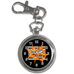 Orange Abstract Design Key Chain Watches by Valentinaart