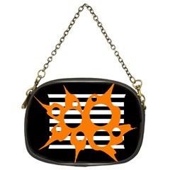 Orange Abstract Design Chain Purses (one Side)  by Valentinaart