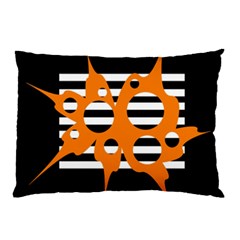 Orange Abstract Design Pillow Case by Valentinaart