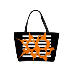 Orange Abstract Design Shoulder Handbags by Valentinaart