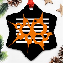 Orange Abstract Design Snowflake Ornament (2-side)