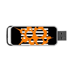 Orange Abstract Design Portable Usb Flash (one Side)