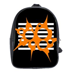 Orange Abstract Design School Bags (xl)  by Valentinaart