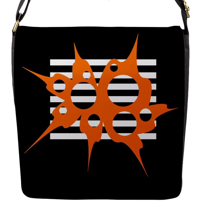 Orange abstract design Flap Messenger Bag (S)